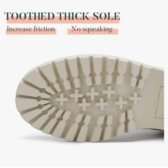 White Chunky Heel Chelsea Ankle Boots Round Toe Slip On Women’s Size 8 - Picture 13 of 15